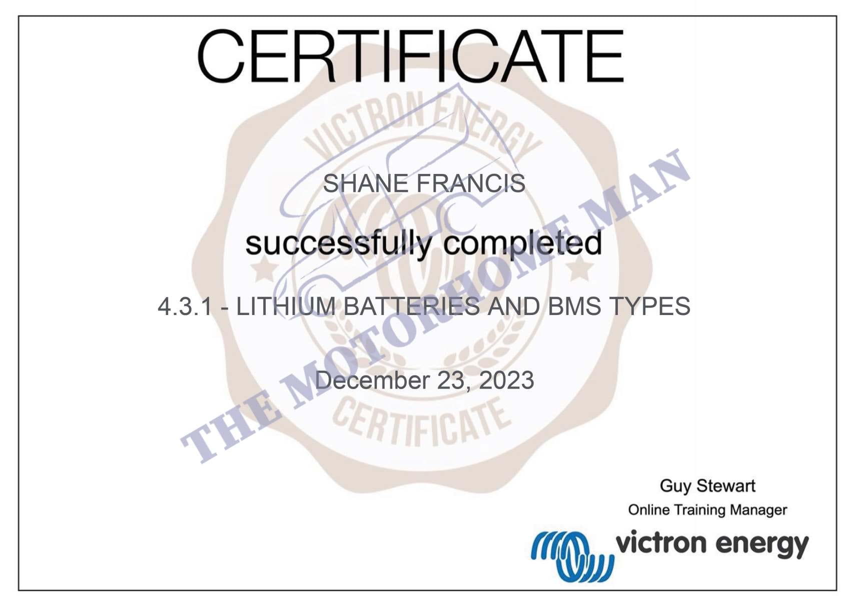 Certificate-battery