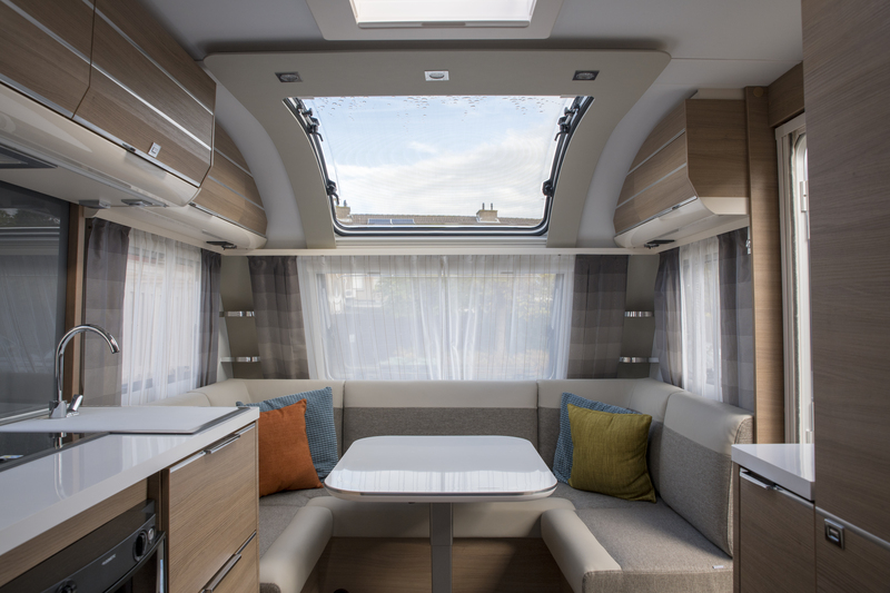Interior of an A-Class motorhome for a habitation check